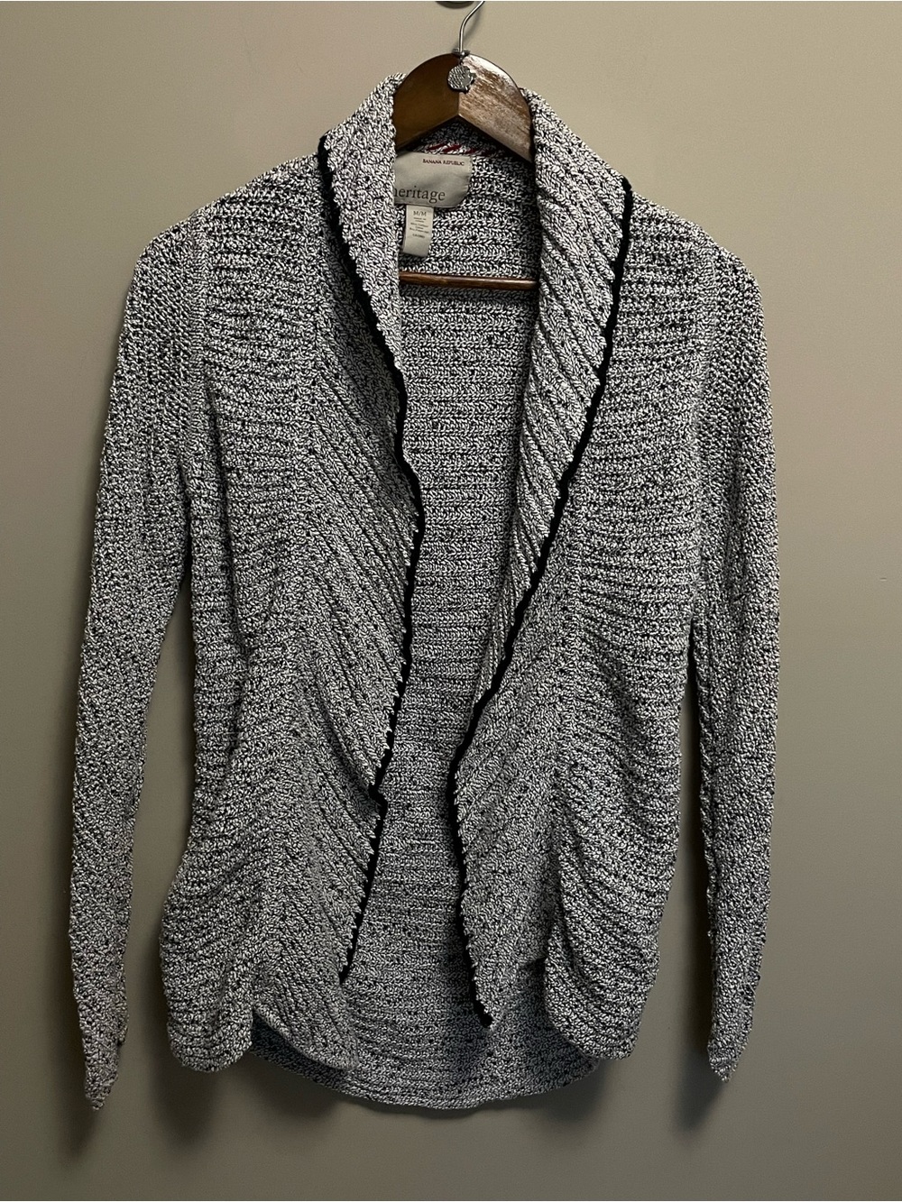Banana Republic Salt & Pepper Heritage Cardigan Women's Medium
